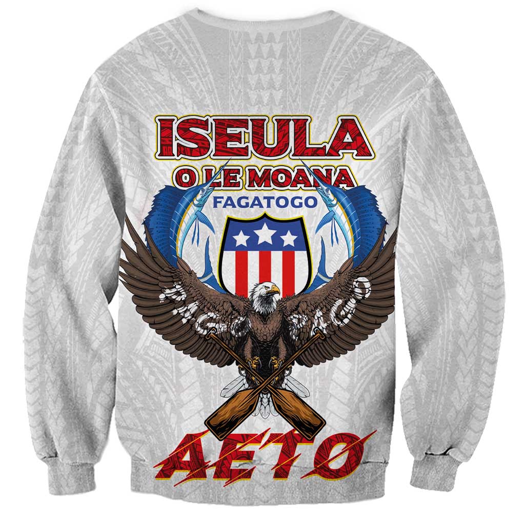 American Samoa Fautasi Sweatshirt Pago Pago Aeto and Iseula o le Moana of Fagatogo White Color LT03 - Polynesian Pride