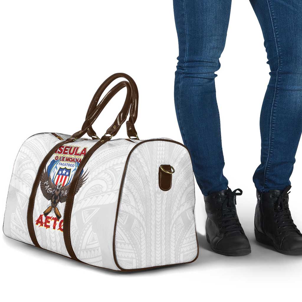 American Samoa Fautasi Travel Bag Pago Pago Aeto and Iseula o le Moana of Fagatogo White Color LT03 - Polynesian Pride