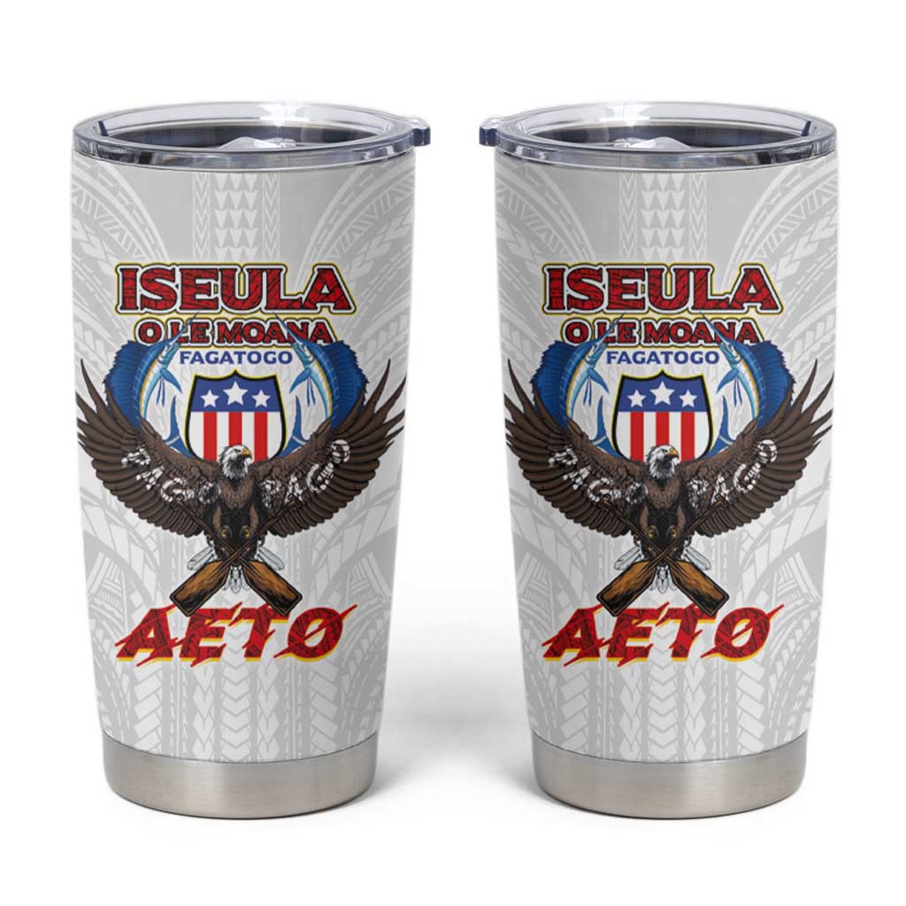 American Samoa Fautasi Tumbler Cup Pago Pago Aeto and Iseula o le Moana of Fagatogo White Color LT03 White - Polynesian Pride