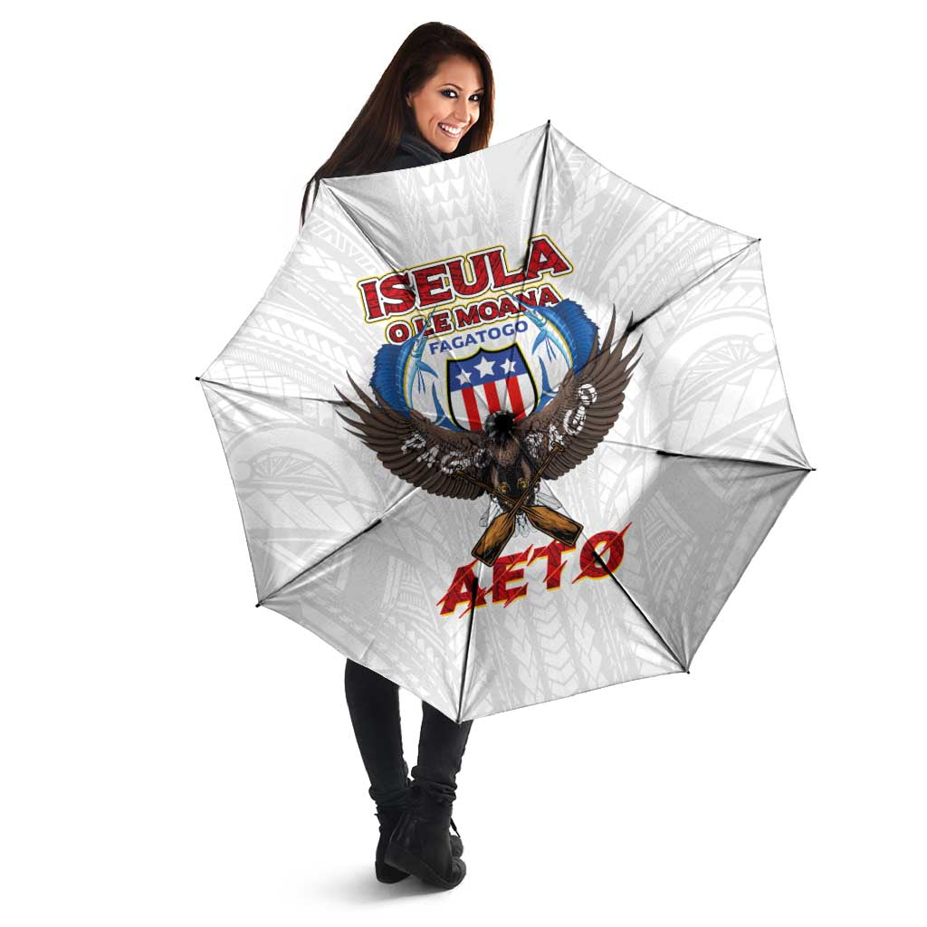 American Samoa Fautasi Umbrella Pago Pago Aeto and Iseula o le Moana of Fagatogo White Color LT03 - Polynesian Pride