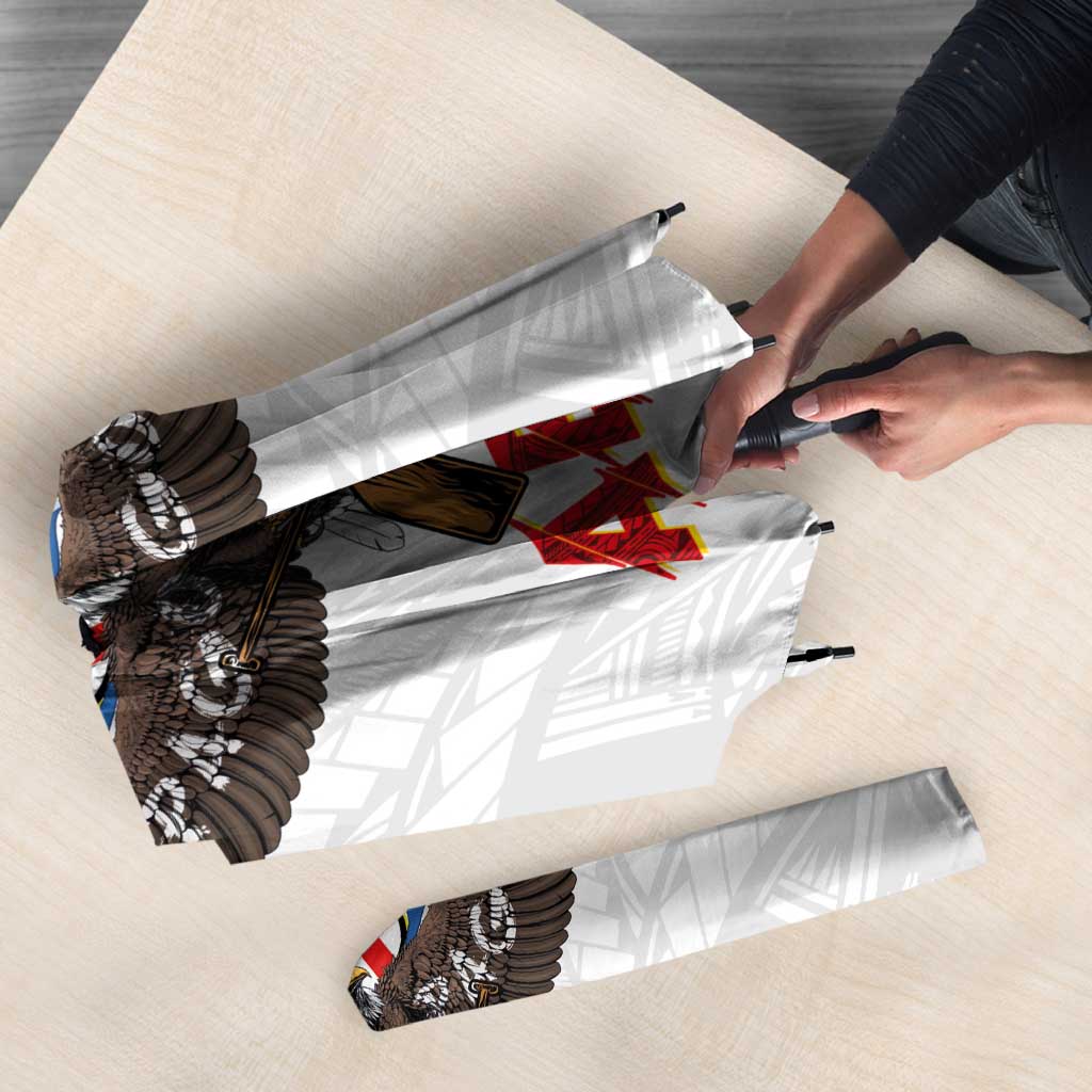 American Samoa Fautasi Umbrella Pago Pago Aeto and Iseula o le Moana of Fagatogo White Color LT03 - Polynesian Pride