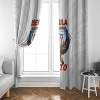 American Samoa Fautasi Window Curtain Pago Pago Aeto and Iseula o le Moana of Fagatogo White Color LT03 - Polynesian Pride