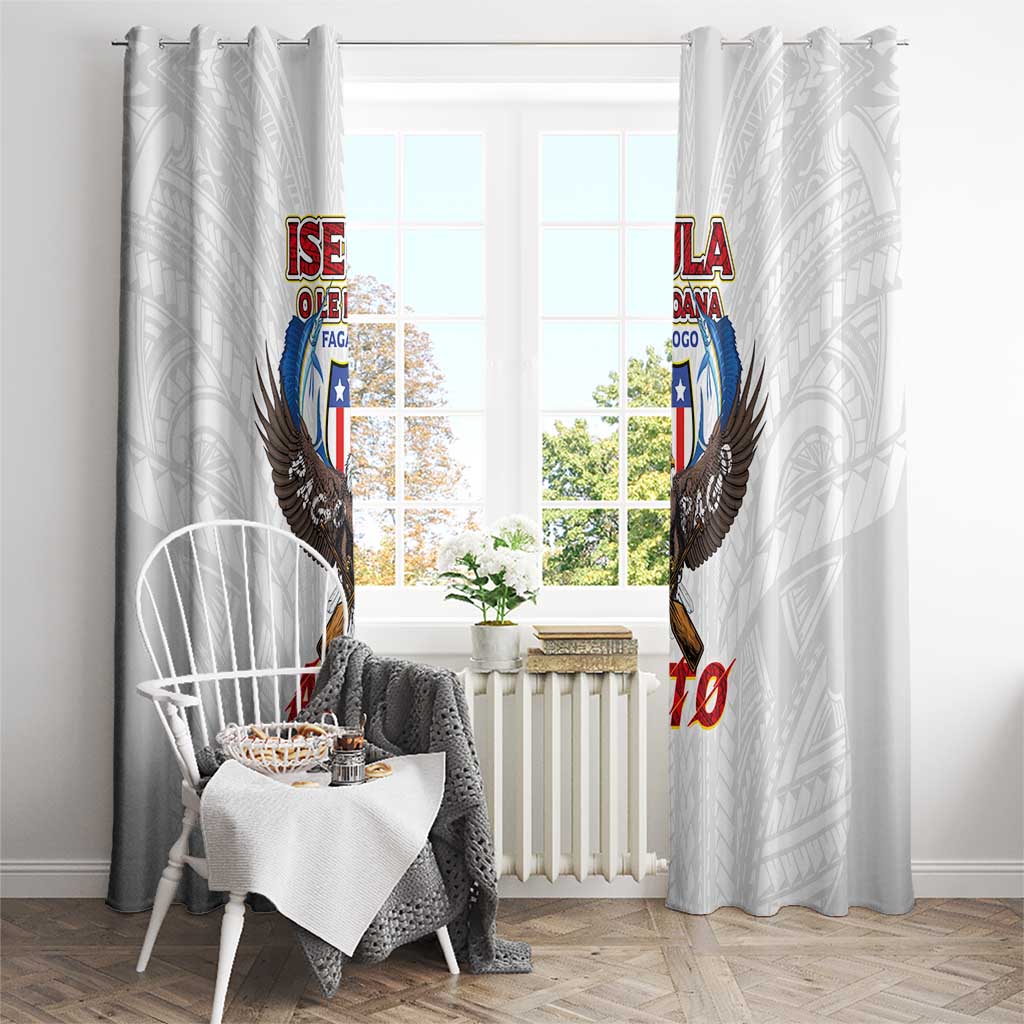 American Samoa Fautasi Window Curtain Pago Pago Aeto and Iseula o le Moana of Fagatogo White Color LT03 - Polynesian Pride