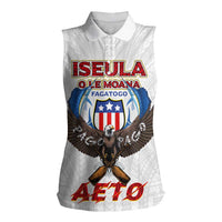 American Samoa Fautasi Women Sleeveless Polo Shirt Pago Pago Aeto and Iseula o le Moana of Fagatogo White Color LT03 Female White - Polynesian Pride