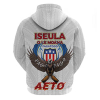 American Samoa Fautasi Zip Hoodie Pago Pago Aeto and Iseula o le Moana of Fagatogo White Color LT03 - Polynesian Pride