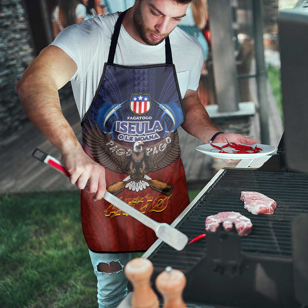 American Samoa Fautasi Apron Pago Pago Aeto and Iseula o le Moana of Fagatogo Red-Blue LT03 - Polynesian Pride