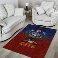 American Samoa Fautasi Area Rug Pago Pago Aeto and Iseula o le Moana of Fagatogo Red-Blue LT03 - Polynesian Pride