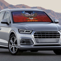 American Samoa Fautasi Auto Sun Shade Pago Pago Aeto and Iseula o le Moana of Fagatogo Red-Blue LT03 - Polynesian Pride