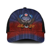 American Samoa Fautasi Baseball Net Cap Pago Pago Aeto and Iseula o le Moana of Fagatogo Red-Blue LT03 One Size Black Blue - Polynesian Pride