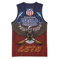 American Samoa Fautasi Basketball Jersey Pago Pago Aeto and Iseula o le Moana of Fagatogo Red-Blue LT03 - Polynesian Pride