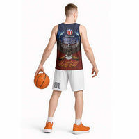 American Samoa Fautasi Basketball Jersey Pago Pago Aeto and Iseula o le Moana of Fagatogo Red-Blue LT03 - Polynesian Pride
