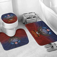 American Samoa Fautasi Bathroom Set Pago Pago Aeto and Iseula o le Moana of Fagatogo Red-Blue LT03 Mat Set Only (3 pcs) One Size Blue - Polynesian Pride