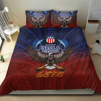 American Samoa Fautasi Bedding Set Pago Pago Aeto and Iseula o le Moana of Fagatogo Red-Blue LT03 - Polynesian Pride