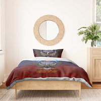 American Samoa Fautasi Bedding Set Pago Pago Aeto and Iseula o le Moana of Fagatogo Red-Blue LT03 - Polynesian Pride