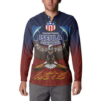American Samoa Fautasi Button Sweatshirt Pago Pago Aeto and Iseula o le Moana of Fagatogo Red-Blue LT03 - Polynesian Pride