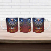 American Samoa Fautasi Ceramic Mug Pago Pago Aeto and Iseula o le Moana of Fagatogo Red-Blue LT03 - Polynesian Pride