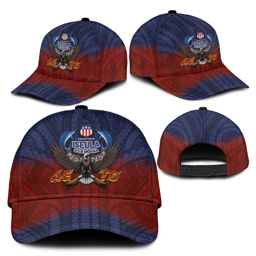American Samoa Fautasi Classic Cap Pago Pago Aeto and Iseula o le Moana of Fagatogo Red-Blue LT03 - Polynesian Pride