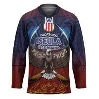 American Samoa Fautasi Hockey Jersey Pago Pago Aeto and Iseula o le Moana of Fagatogo Red-Blue LT03 Unisex Blue - Polynesian Pride