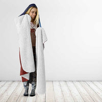 American Samoa Fautasi Hooded Blanket Pago Pago Aeto and Iseula o le Moana of Fagatogo Red-Blue LT03 - Polynesian Pride