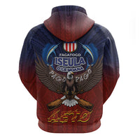 American Samoa Fautasi Hoodie Pago Pago Aeto and Iseula o le Moana of Fagatogo Red-Blue LT03 - Polynesian Pride