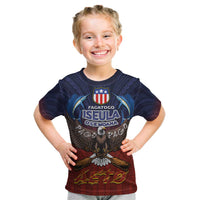 American Samoa Fautasi Kid T Shirt Pago Pago Aeto and Iseula o le Moana of Fagatogo Red-Blue LT03 Blue - Polynesian Pride