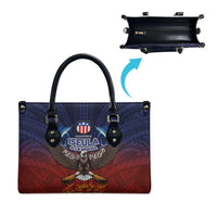 American Samoa Fautasi Leather Bag Pago Pago Aeto and Iseula o le Moana of Fagatogo Red-Blue LT03 - Polynesian Pride