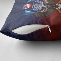 American Samoa Fautasi Pillow Cover Pago Pago Aeto and Iseula o le Moana of Fagatogo Red-Blue LT03 - Polynesian Pride