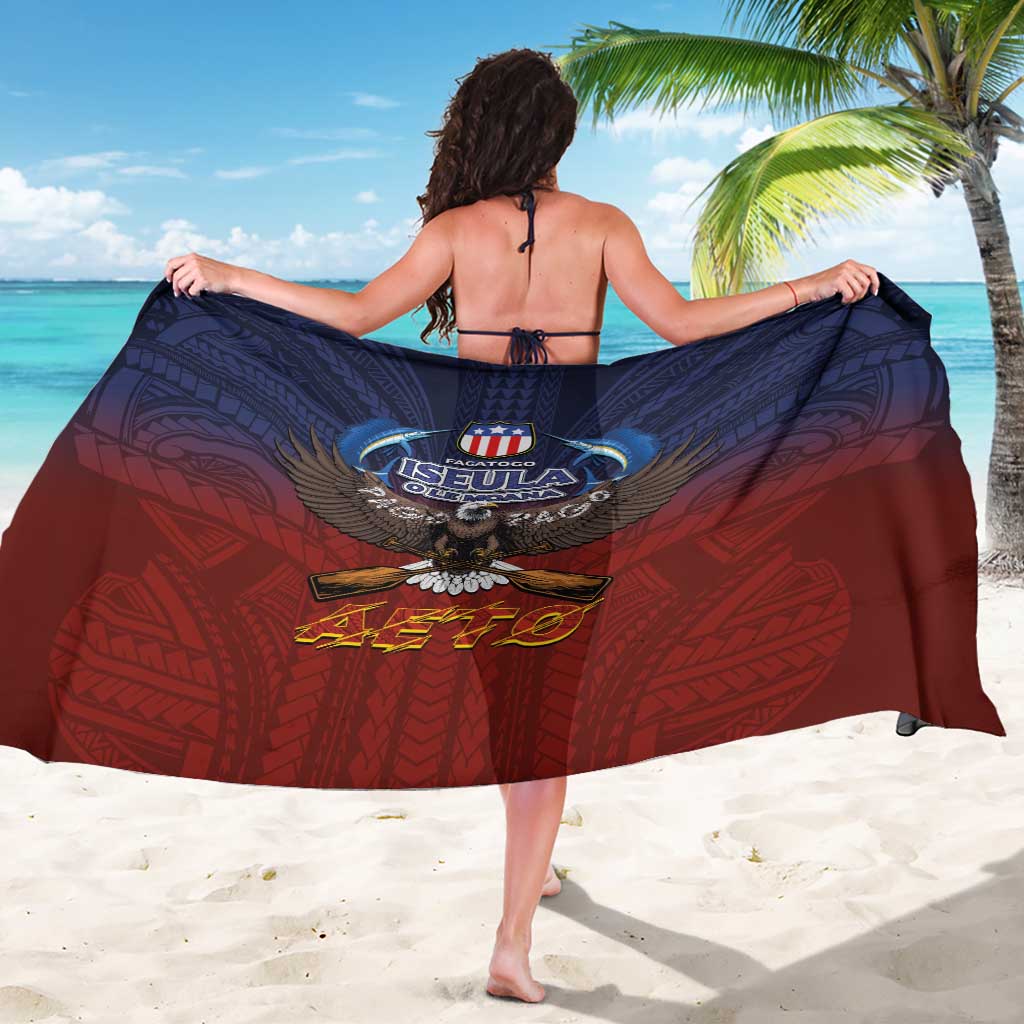 American Samoa Fautasi Sarong Pago Pago Aeto and Iseula o le Moana of Fagatogo Red-Blue LT03 - Polynesian Pride