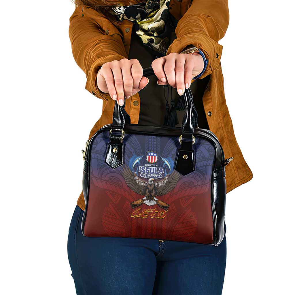 American Samoa Fautasi Shoulder Handbag Pago Pago Aeto and Iseula o le Moana of Fagatogo Red-Blue LT03 One Size Blue - Polynesian Pride