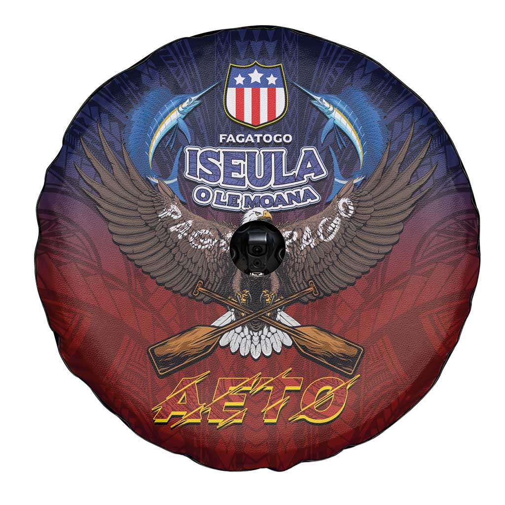 American Samoa Fautasi Spare Tire Cover Pago Pago Aeto and Iseula o le Moana of Fagatogo Red-Blue LT03 - Polynesian Pride