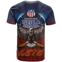 American Samoa Fautasi T Shirt Pago Pago Aeto and Iseula o le Moana of Fagatogo Red-Blue LT03 - Polynesian Pride