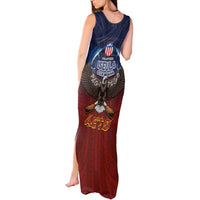 American Samoa Fautasi Tank Maxi Dress Pago Pago Aeto and Iseula o le Moana of Fagatogo Red-Blue LT03 - Polynesian Pride