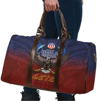 American Samoa Fautasi Travel Bag Pago Pago Aeto and Iseula o le Moana of Fagatogo Red-Blue LT03 - Polynesian Pride