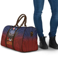 American Samoa Fautasi Travel Bag Pago Pago Aeto and Iseula o le Moana of Fagatogo Red-Blue LT03 - Polynesian Pride