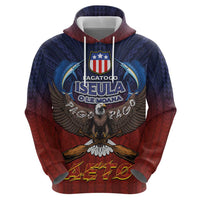 American Samoa Fautasi Zip Hoodie Pago Pago Aeto and Iseula o le Moana of Fagatogo Red-Blue LT03 - Polynesian Pride
