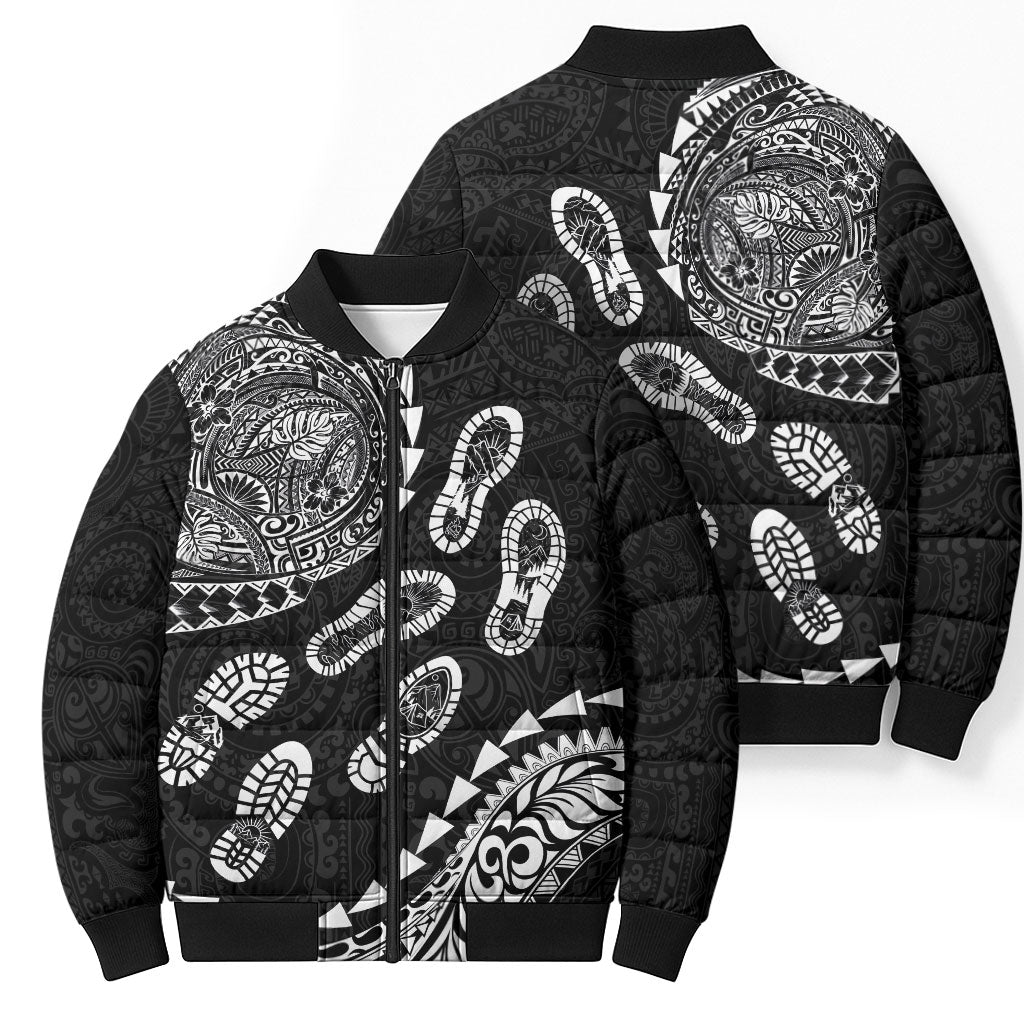 Hawaii Running Bomber Puffer Jacket Polynesian Tribal Tattoo