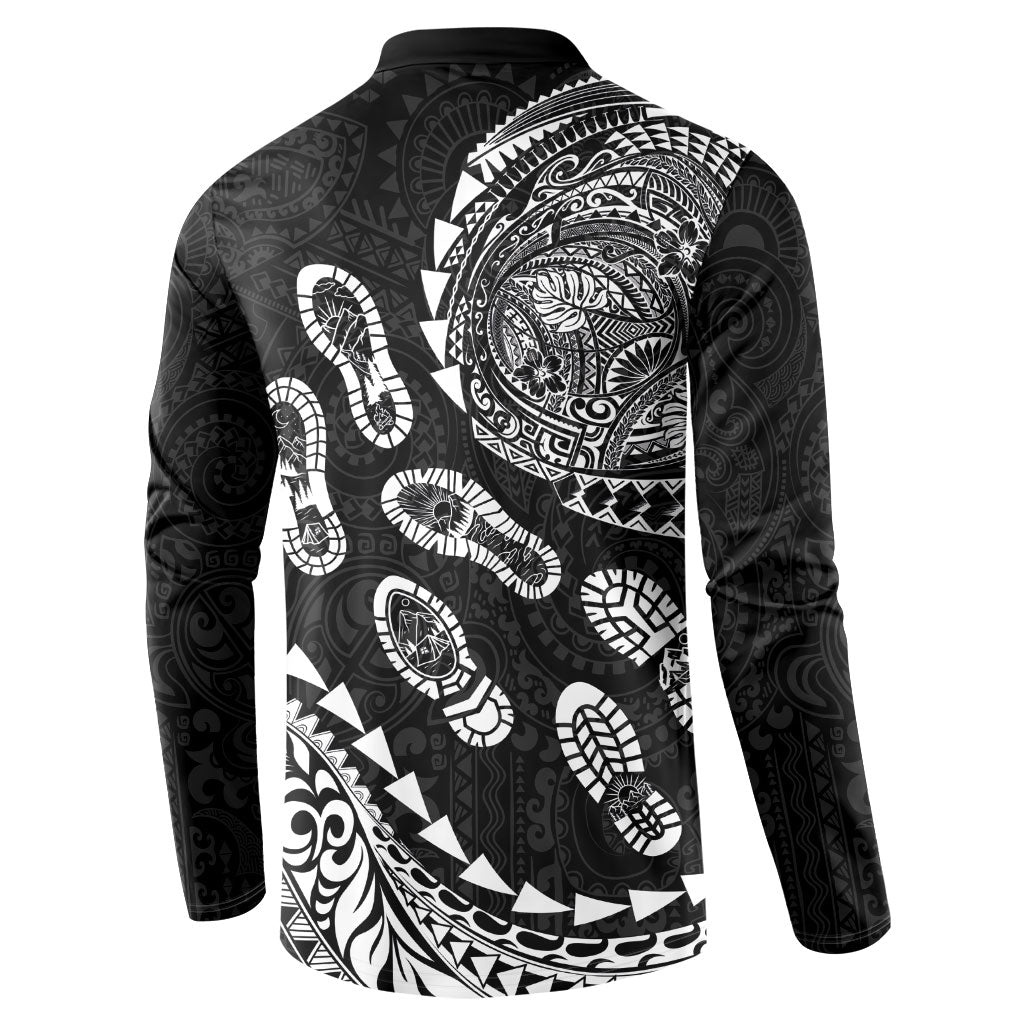 Hawaii Running Button Sweatshirt Polynesian Tribal Tattoo