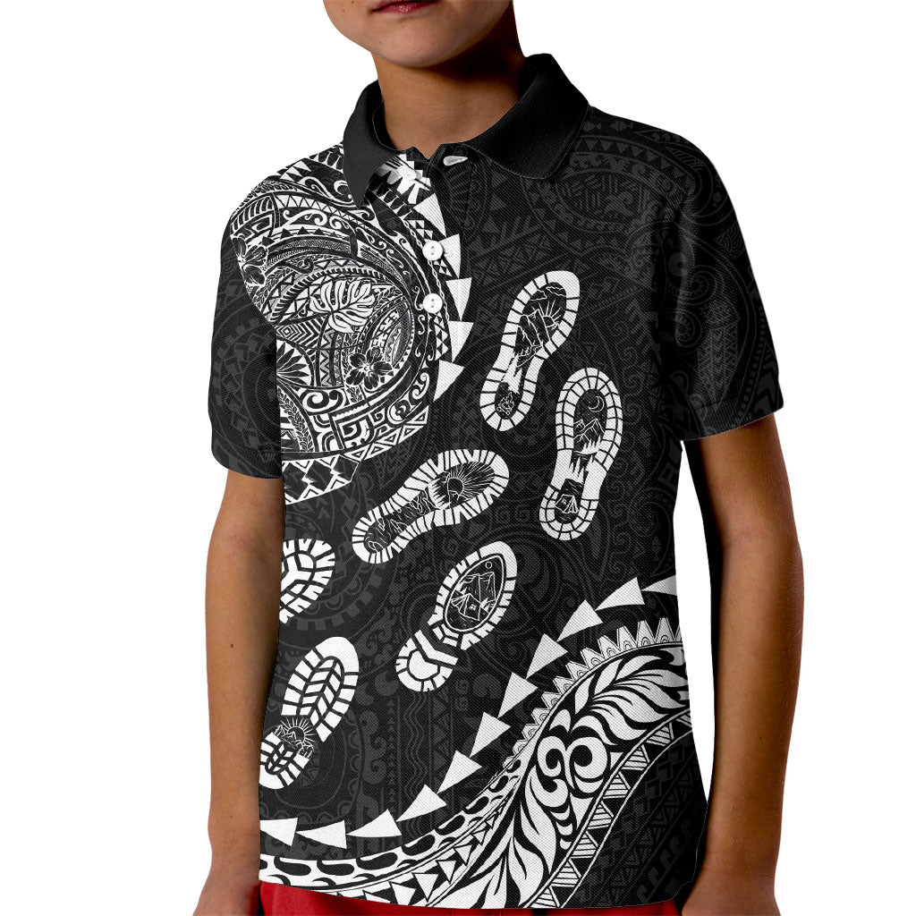 Hawaii Running Kid Polo Shirt Polynesian Tribal Tattoo