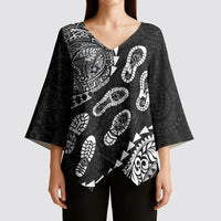 Hawaii Running Kimono Sleeve Blouse Polynesian Tribal Tattoo