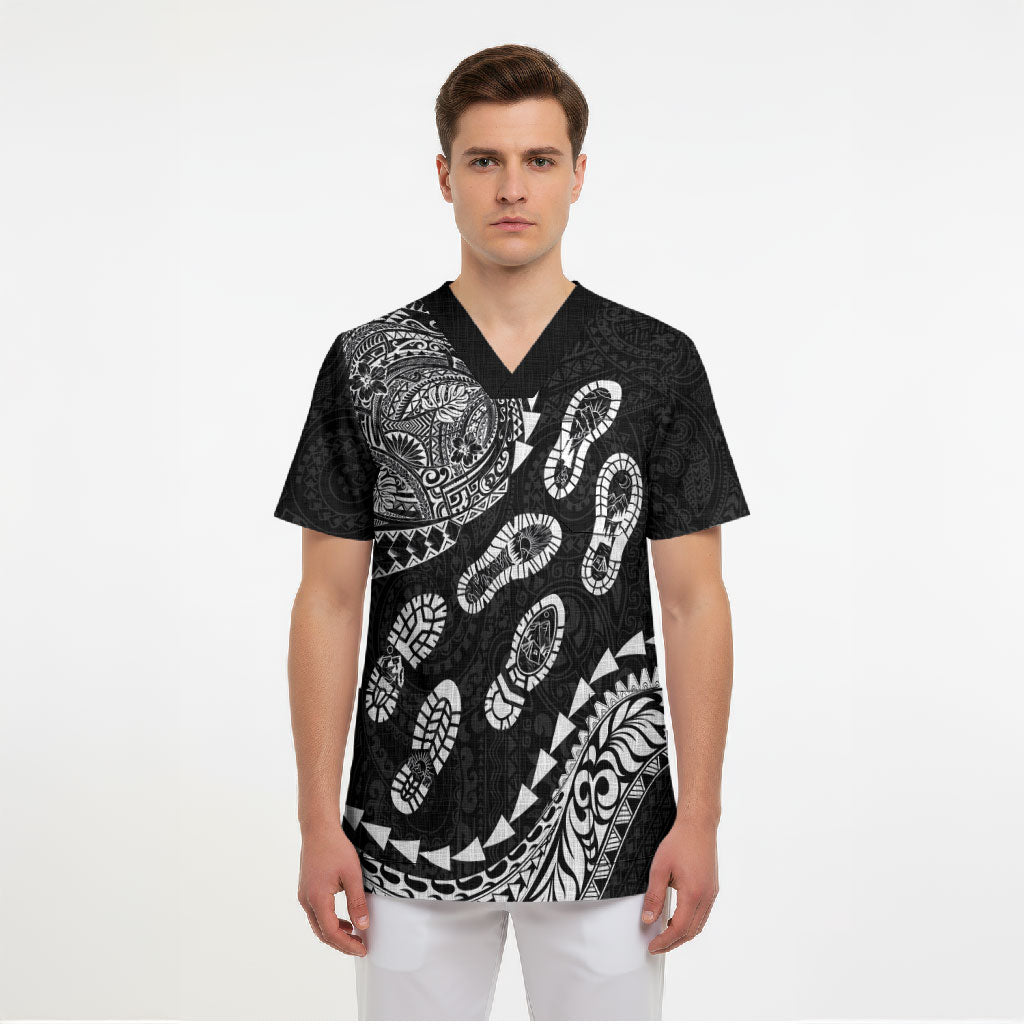 Hawaii Running Scrub Top Polynesian Tribal Tattoo