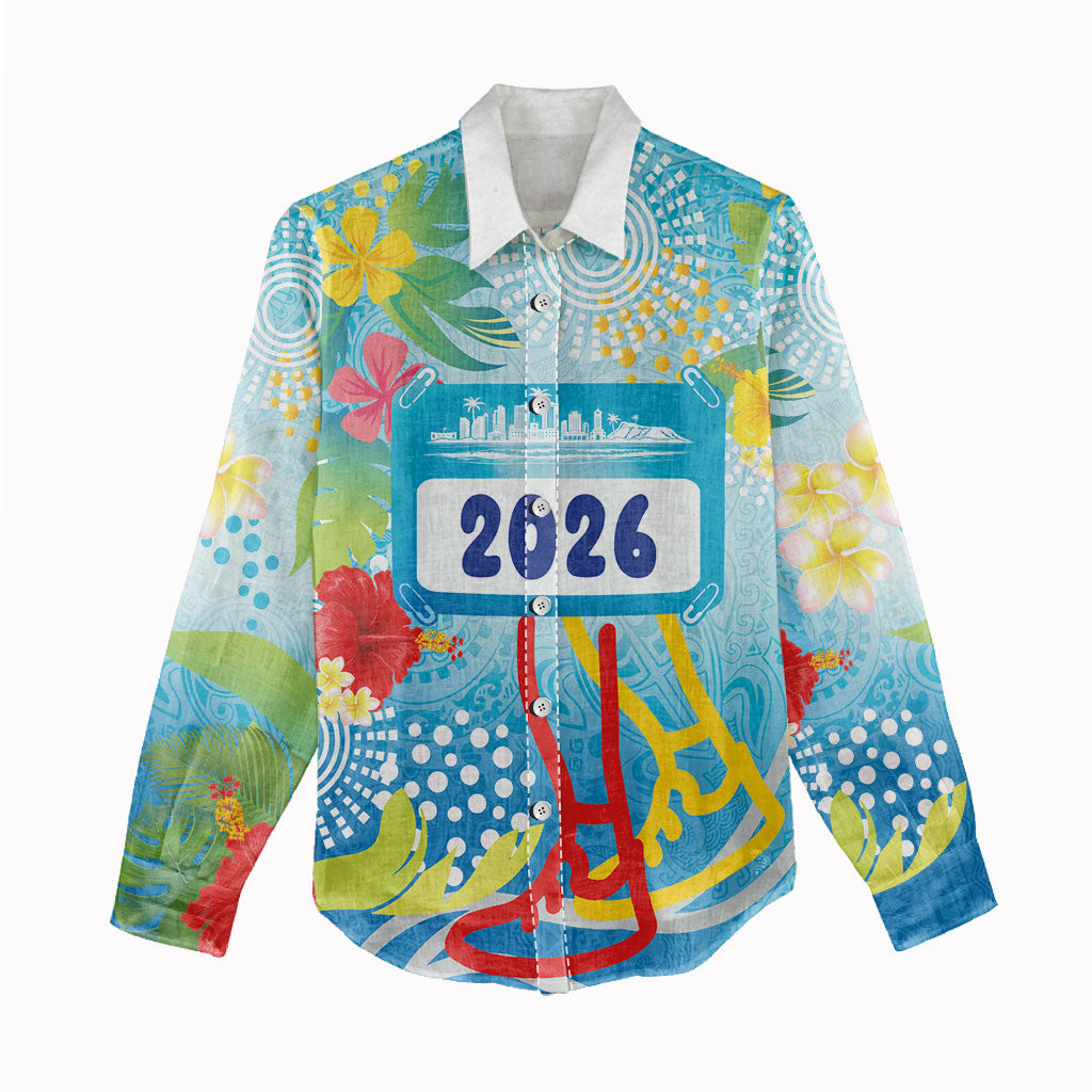 Personalized Hawaii Marathon Women Casual Shirt Polynesian Motif Tropical Style