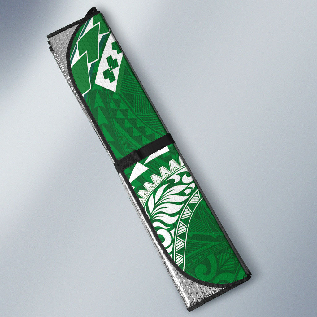 Hawaii Rainbow Warriors Auto Sun Shade Polynesian Motif Green Color