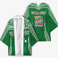 Custom Hawaii Rainbow Warriors Kimono Polynesian Motif Green Color