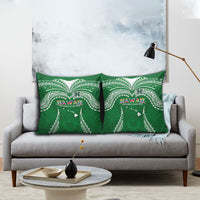 Hawaii Rainbow Warriors Pillow Cover Polynesian Motif Green Color