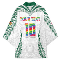 Custom Hawaii Rainbow Warriors Kimono Polynesian Motif White Color