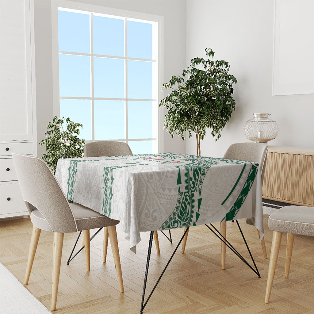 Hawaii Rainbow Warriors Tablecloth Polynesian Motif White Color LT03 - Polynesian Pride