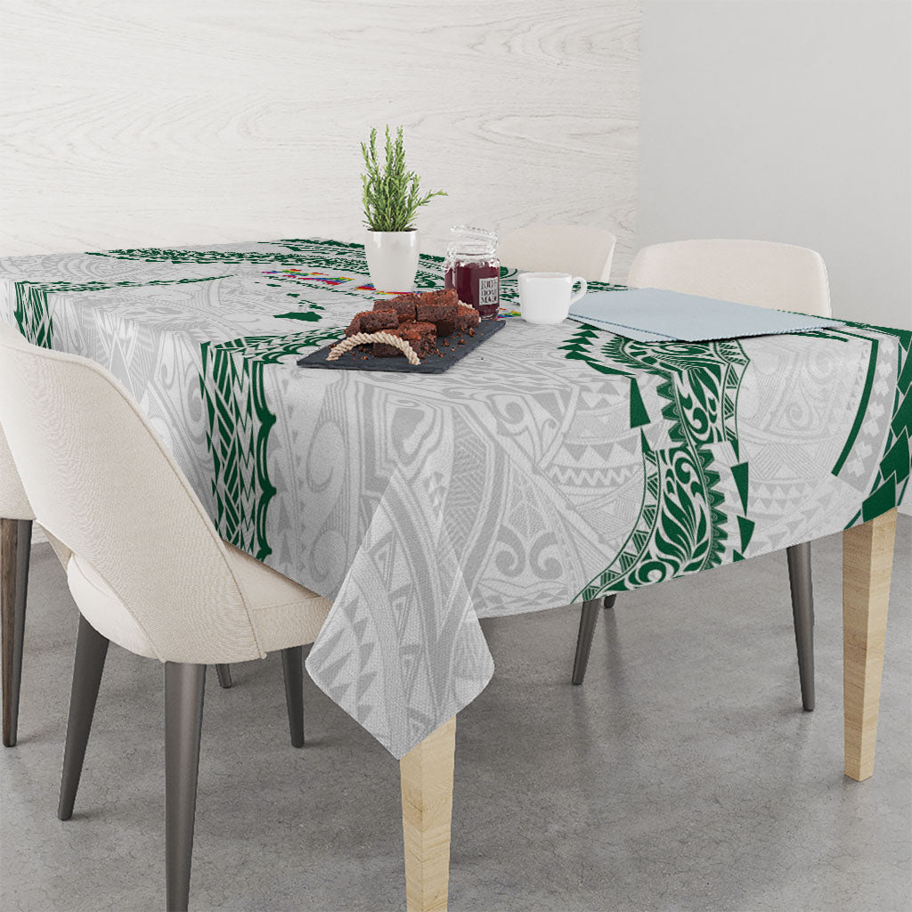 Hawaii Rainbow Warriors Tablecloth Polynesian Motif White Color LT03 - Polynesian Pride