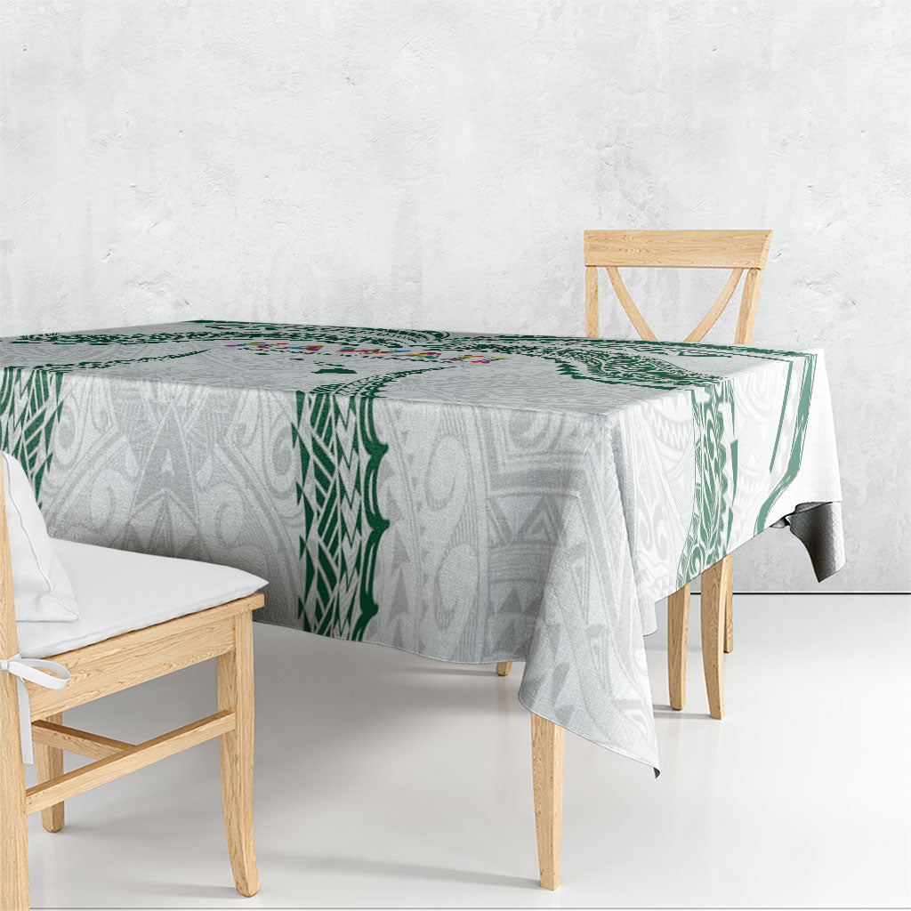 Hawaii Rainbow Warriors Tablecloth Polynesian Motif White Color LT03 - Polynesian Pride