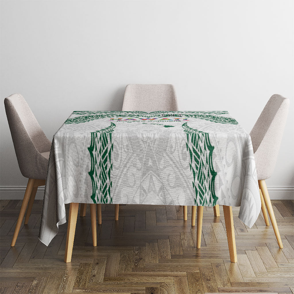 Hawaii Rainbow Warriors Tablecloth Polynesian Motif White Color LT03 - Polynesian Pride