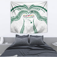 Hawaii Rainbow Warriors Tapestry Polynesian Motif White Color